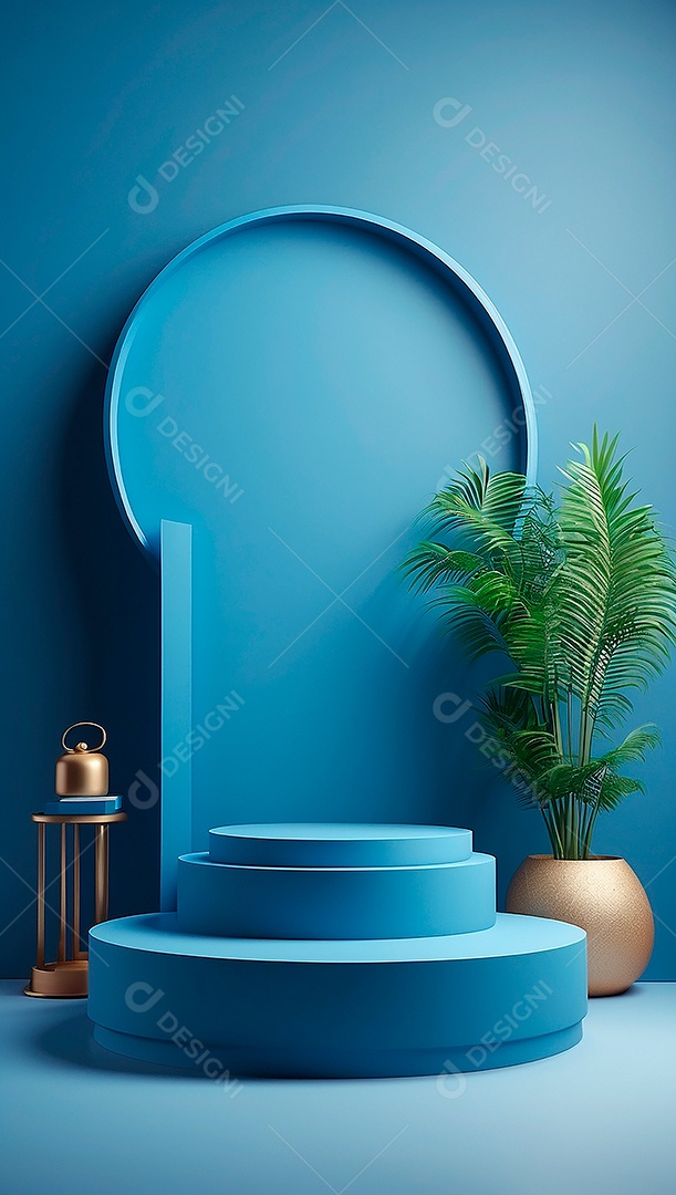 Pódio de exibição de produto azul simples