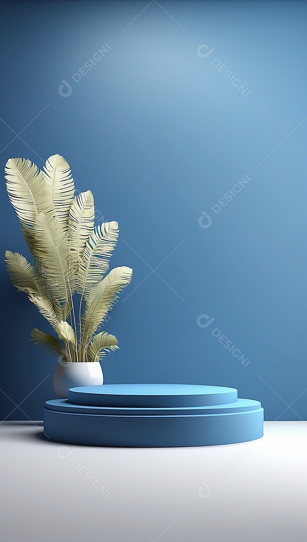 Pódio de exibição de produto azul simples