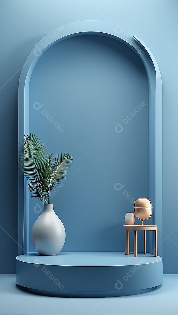 Pódio de exibição de produto azul simples