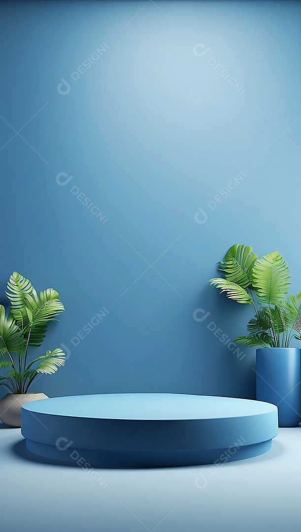 Pódio de exibição de produto azul simples