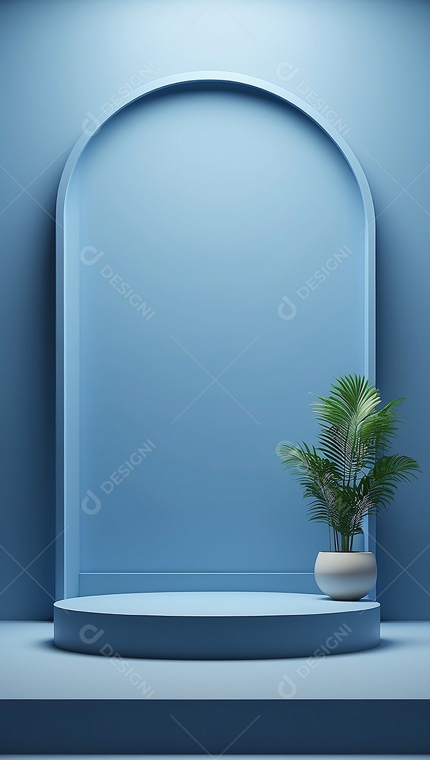 Pódio de exibição de produto azul simples