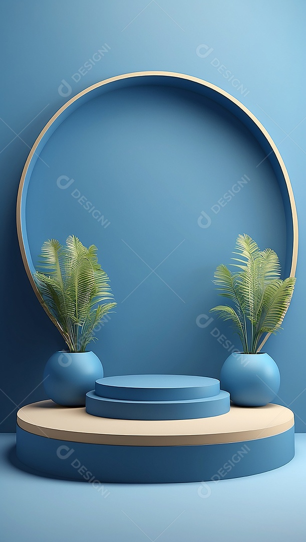 Pódio de exibição de produto azul simples