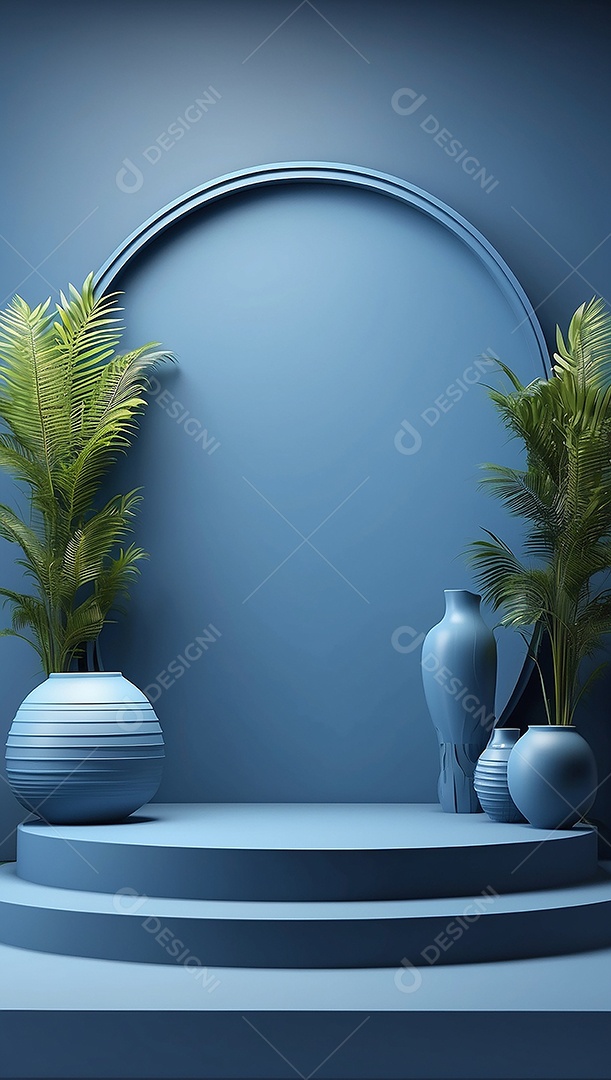 Pódio de exibição de produto azul simples