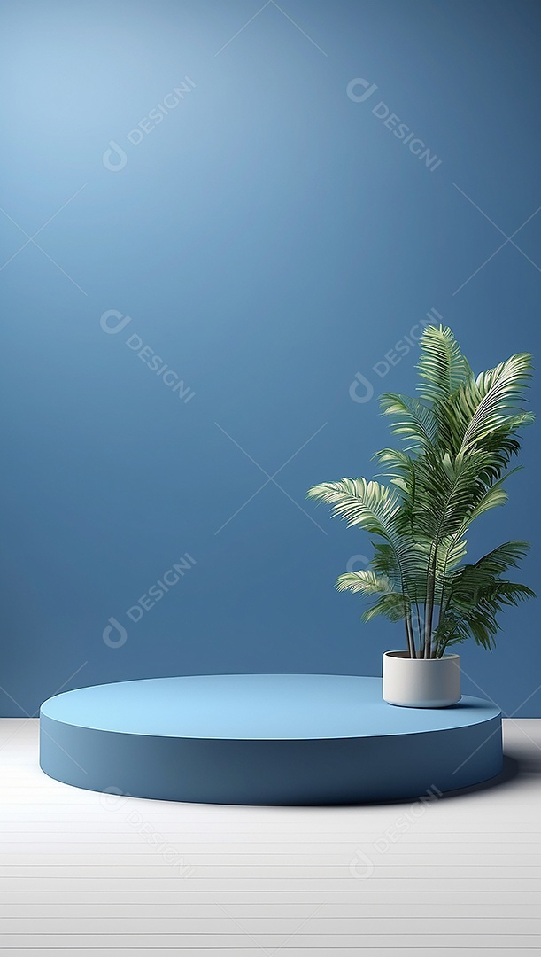 Pódio de exibição de produto azul simples