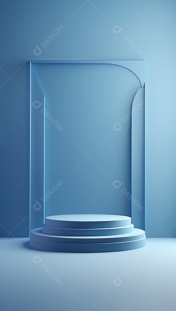 Pódio de exibição de produto azul simples