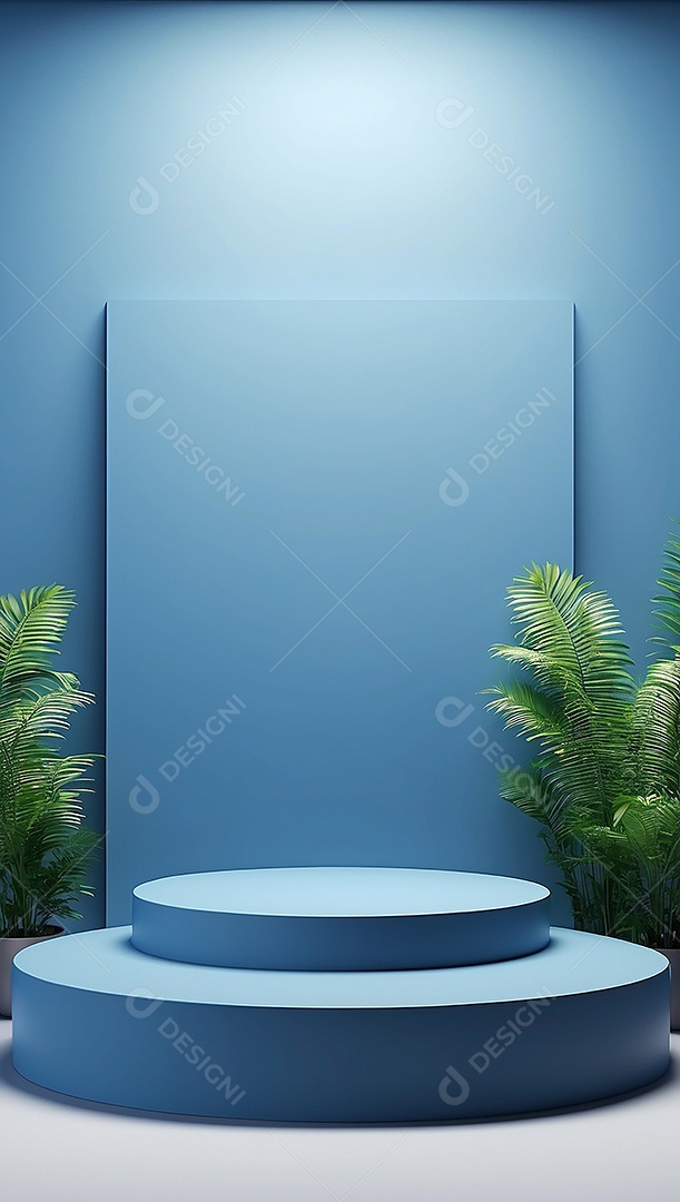 Pódio de exibição de produto azul simples