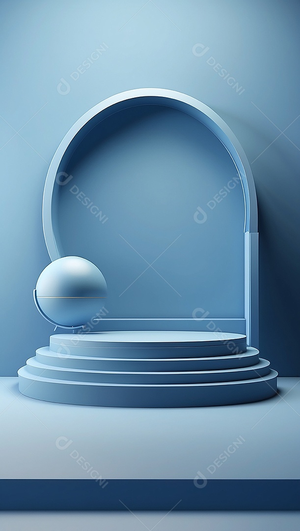 Pódio de exibição de produto azul simples