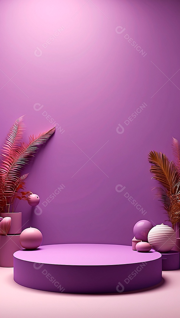 Pódio de exibição de produto roxo simples