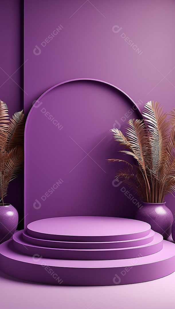 Pódio de exibição de produto roxo simples
