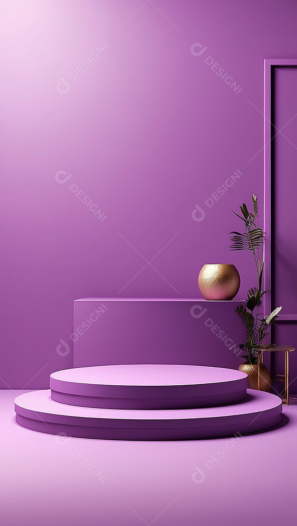 Pódio de exibição de produto roxo simples difusão
