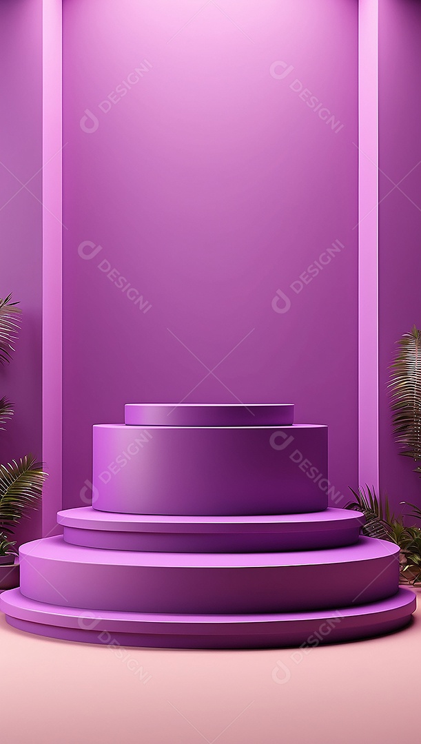 Pódio de exibição de produto roxo simples difusão