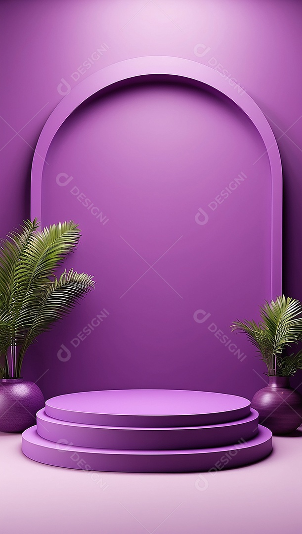 Pódio de exibição de produto roxo simples difusão