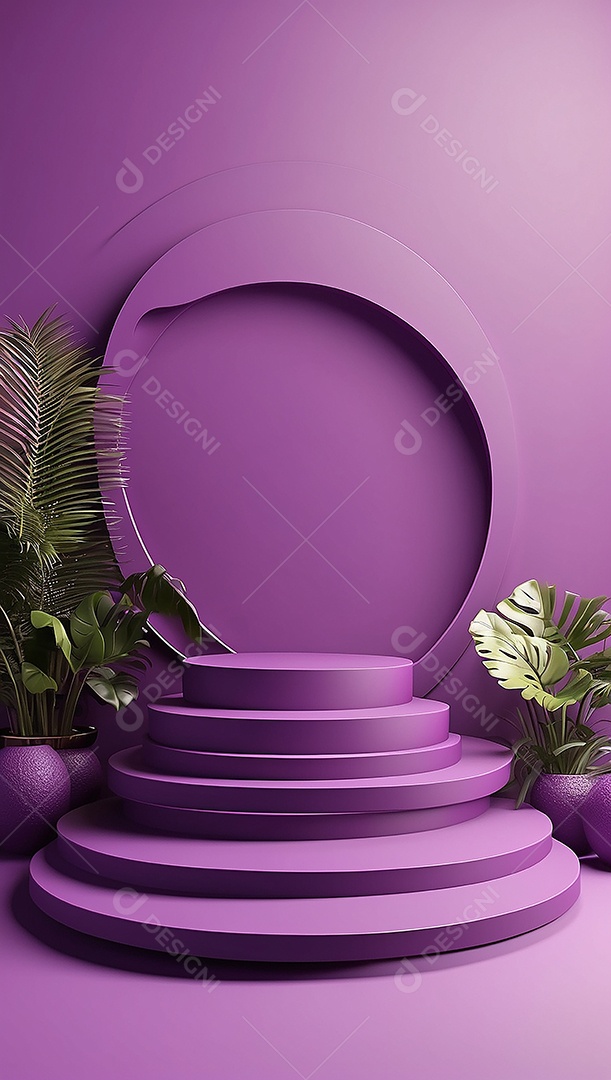 Pódio de exibição de produto roxo simples difusão