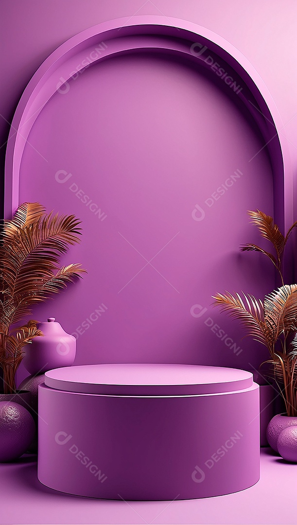 Pódio de exibição de produto roxo simples difusão
