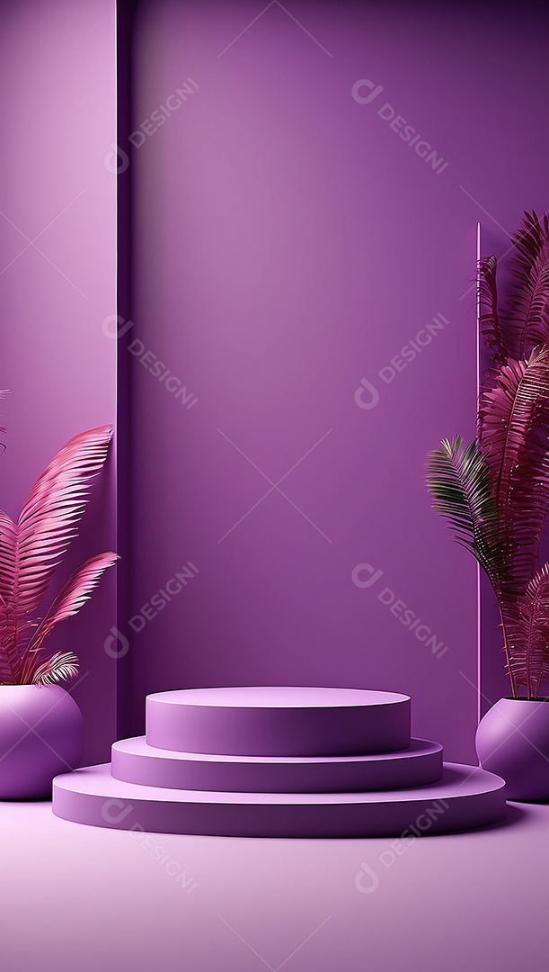 Pódio de exibição de produto roxo simples difusão