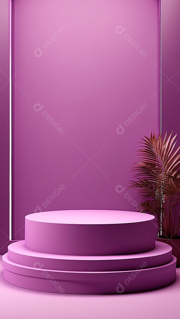 Pódio de exibição de produto roxo simples difusão