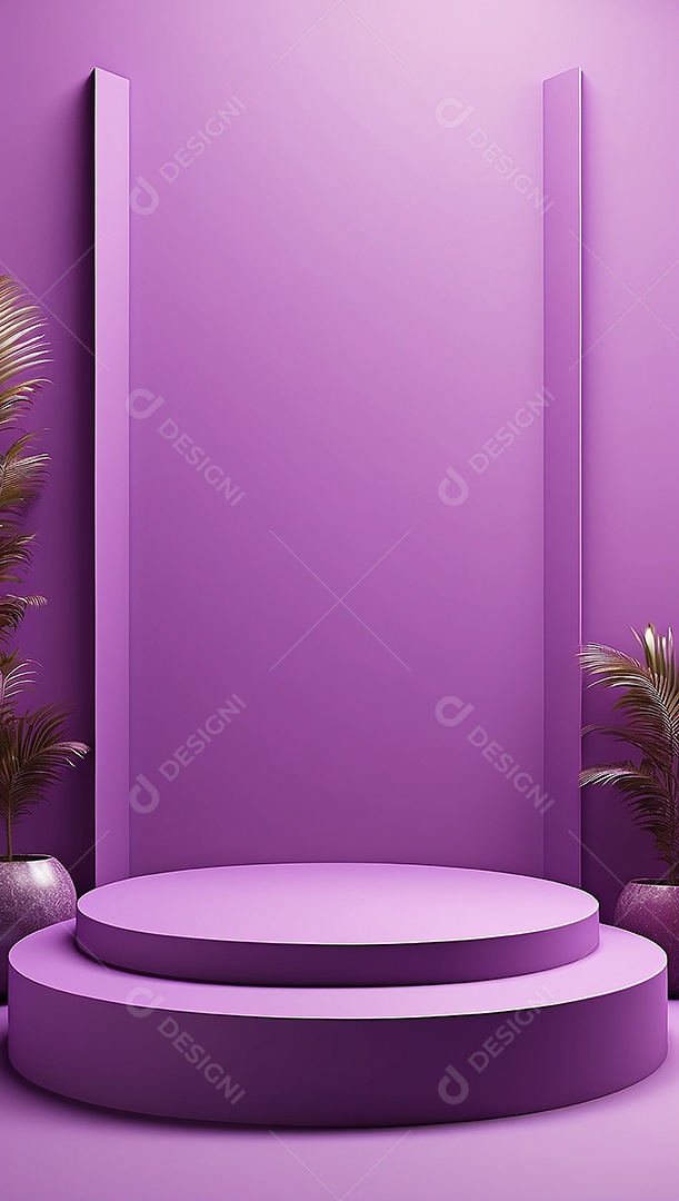 Pódio de exibição de produto roxo simples difusão
