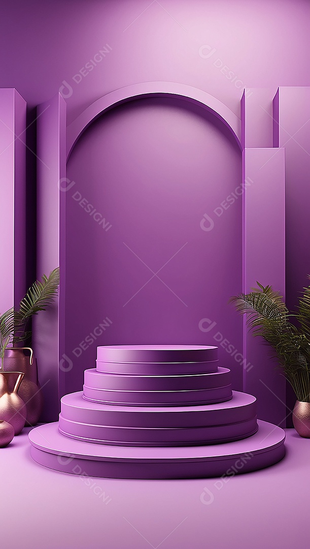 Pódio de exibição de produto roxo simples difusão