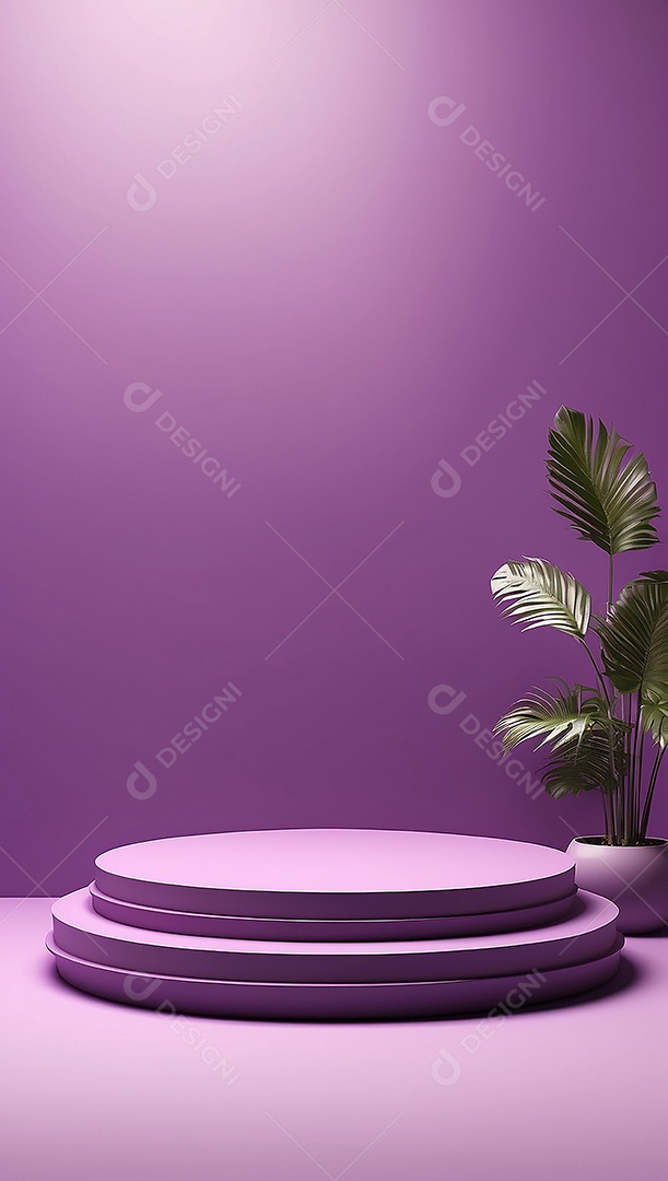 Pódio de exibição de produto roxo simples difusão