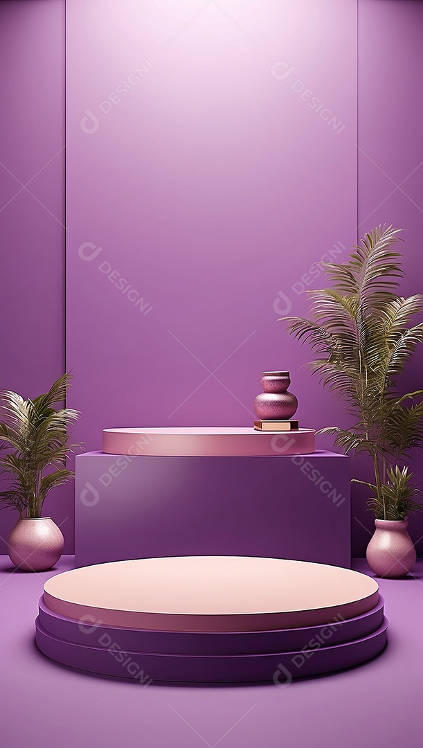 Pódio de exibição de produto roxo simples difusão
