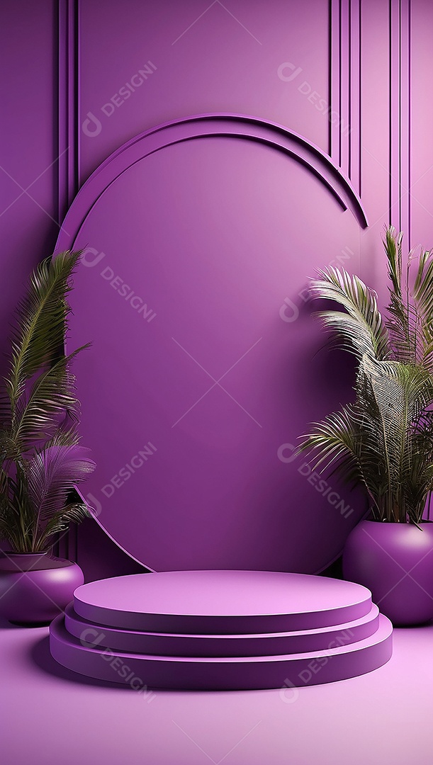 Pódio de exibição de produto roxo simples difusão