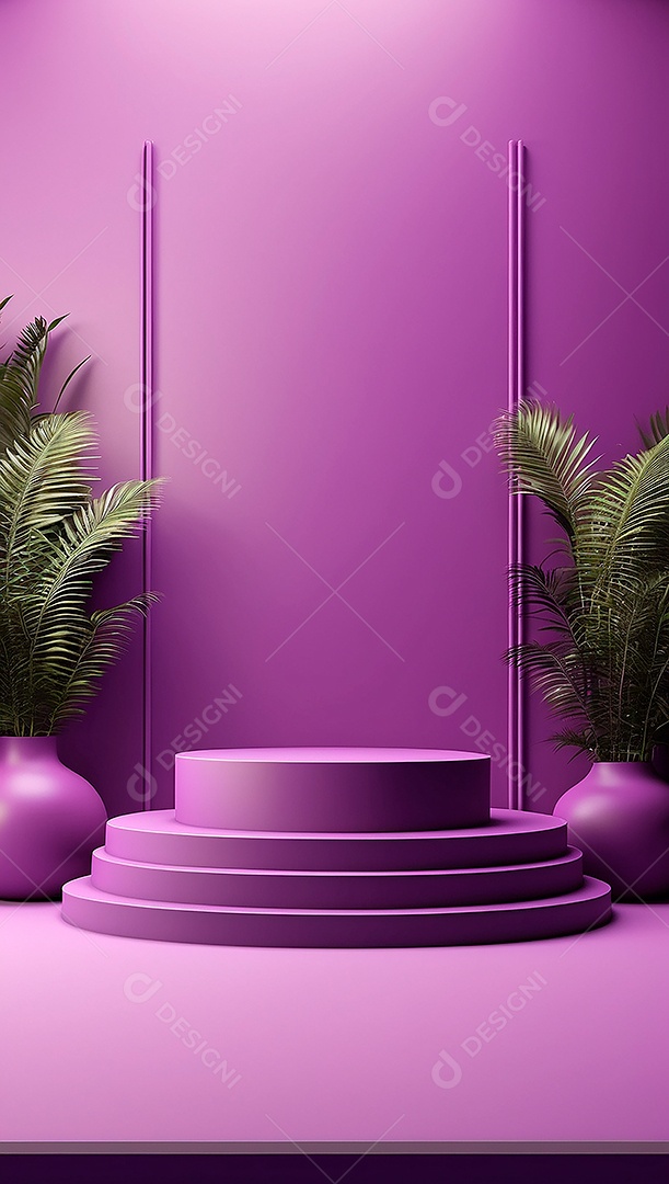 Pódio de exibição de produto roxo simples difusão