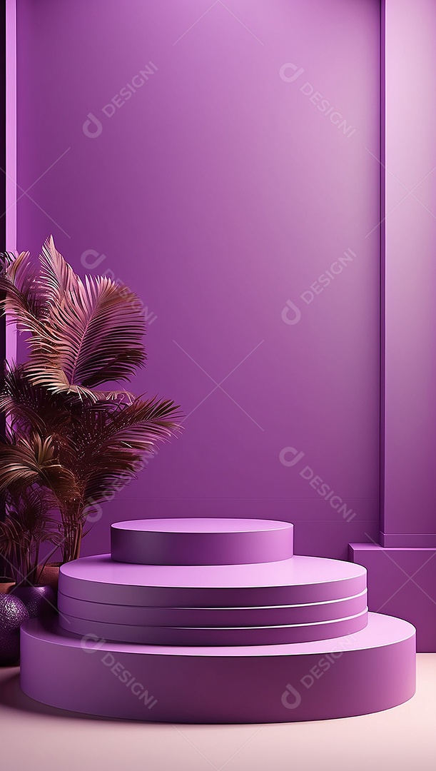 Pódio de exibição de produto roxo simples difusão