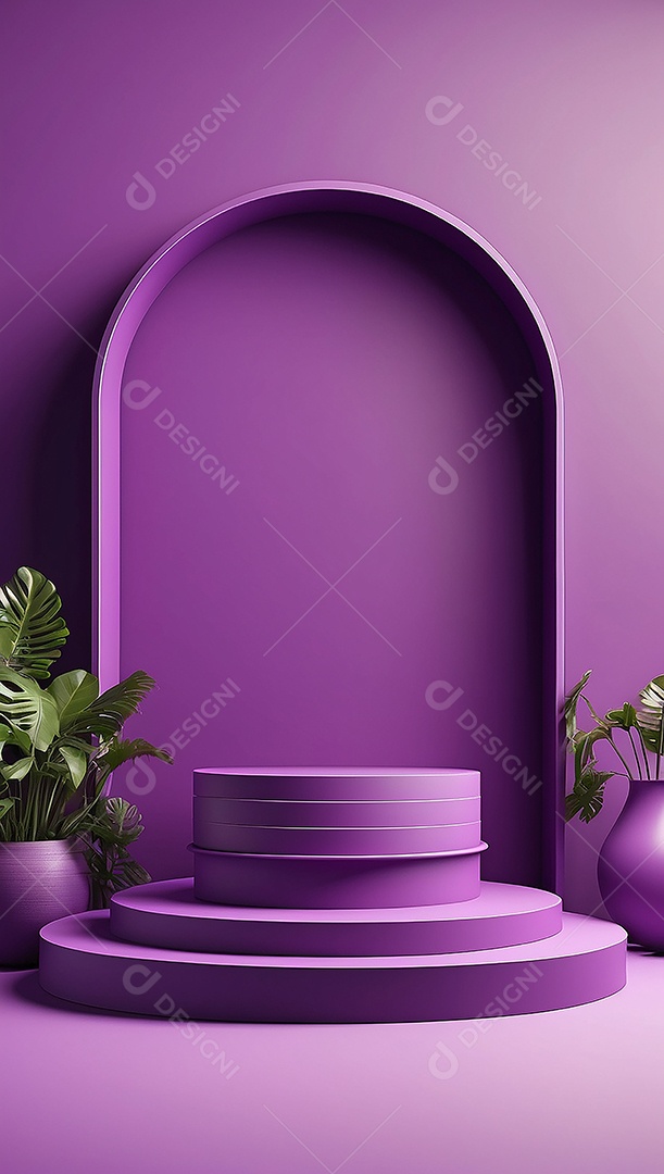 Pódio de exibição de produto roxo simples difusão