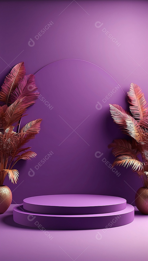 Pódio de exibição de produto roxo simples difusão