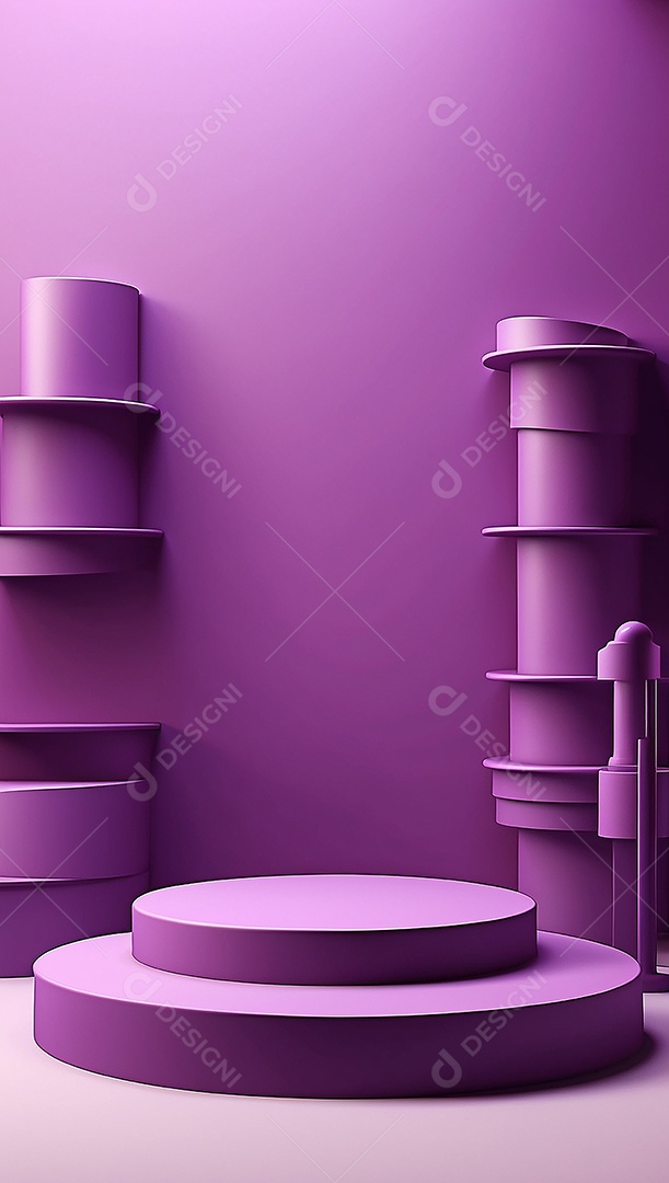 Pódio de exibição de produto roxo simples difusão