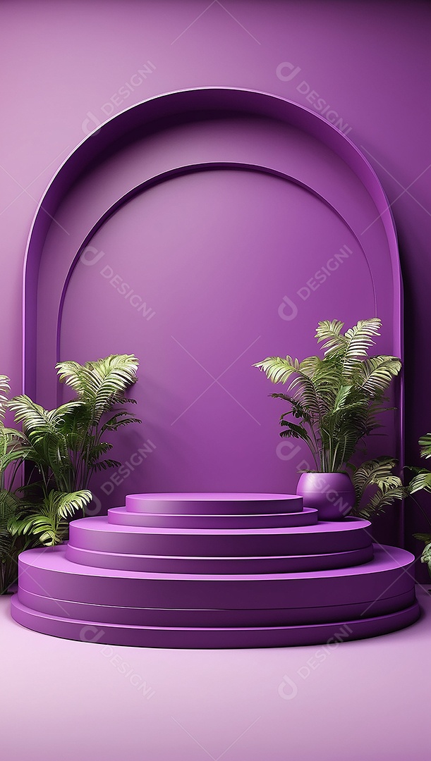 Pódio de exibição de produto roxo simples difusão