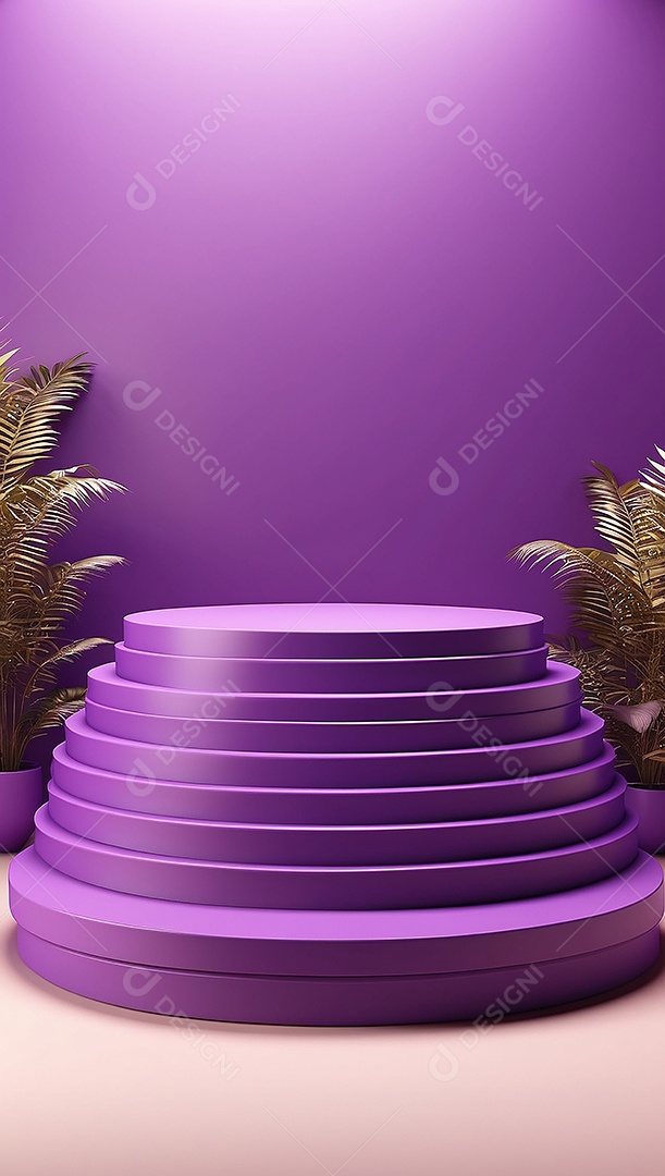 Pódio de exibição de produto roxo simples difusão