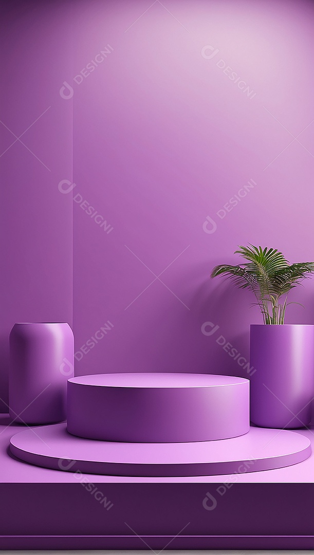 Pódio de exibição de produto roxo simples difusão
