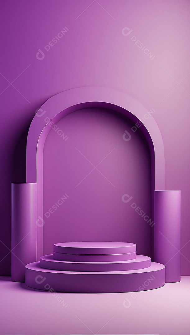 Pódio de exibição de produto roxo simples difusão