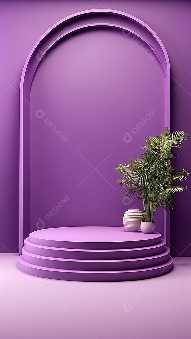 Pódio de exibição de produto roxo simples difusão