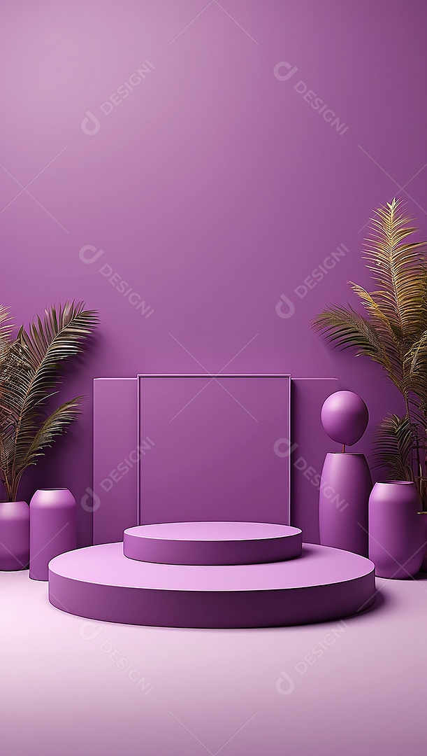 Pódio de exibição de produto roxo simples difusão