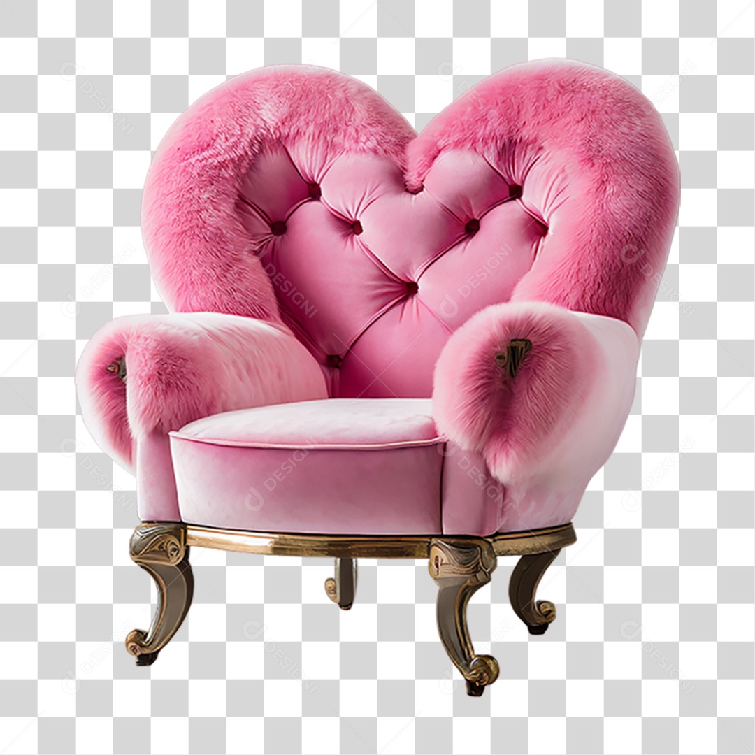 Cadeira Poltrona Rosa PNG Transparente