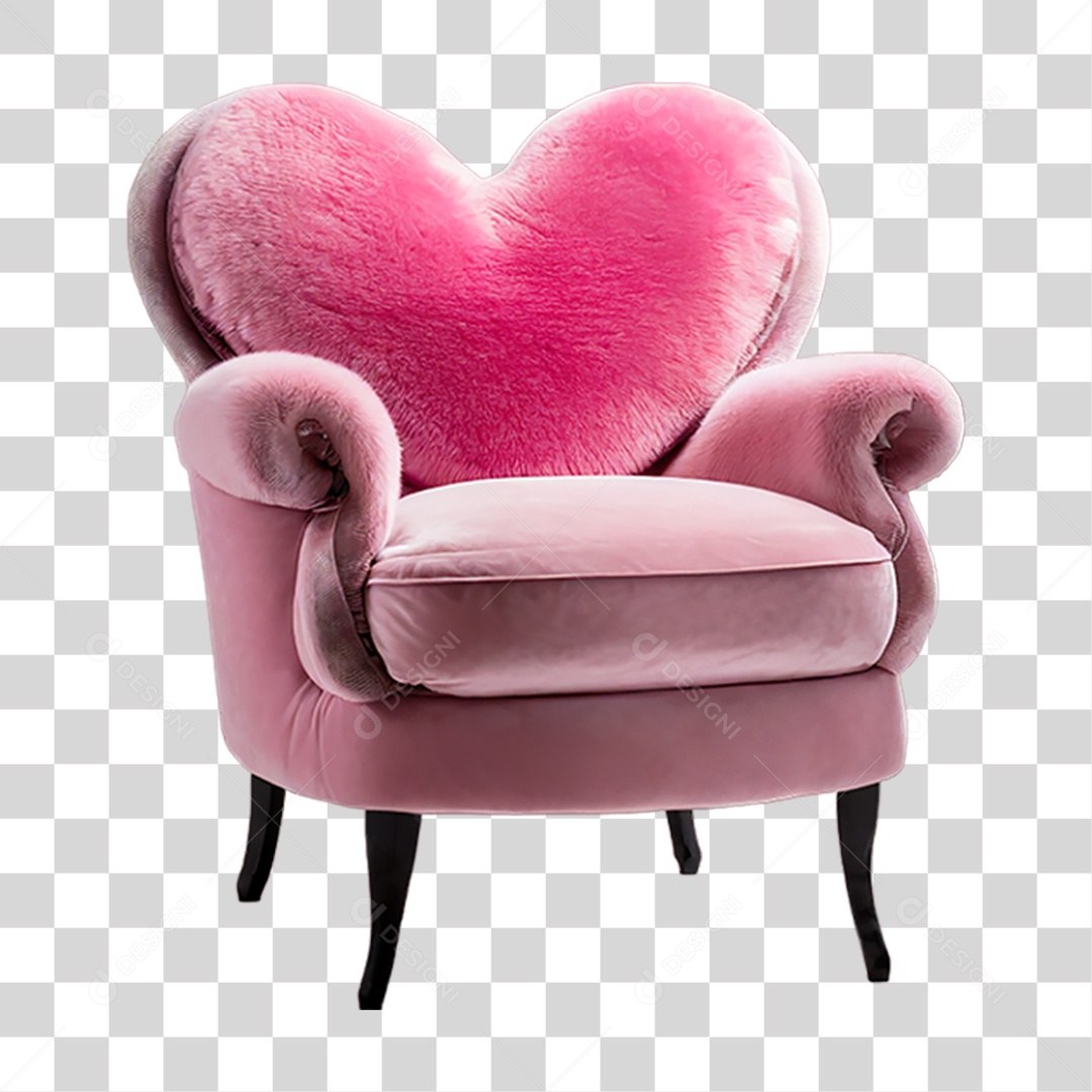 Cadeira Poltrona Rosa PNG Transparente