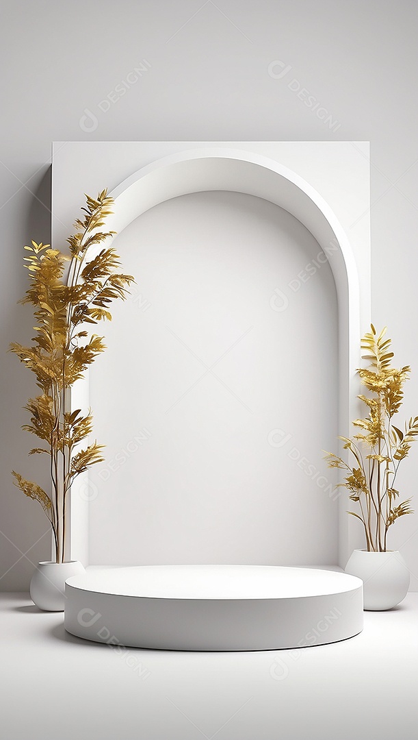 Pódio de exibição de produto branco simples difusão