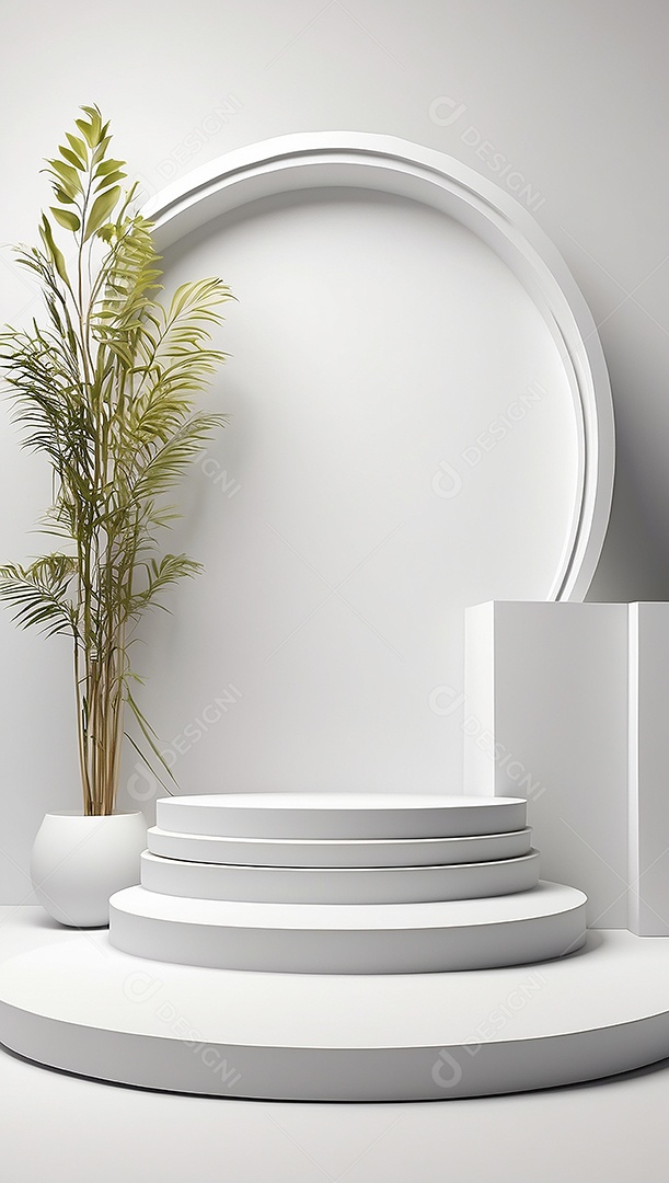 Pódio de exibição de produto branco simples difusão