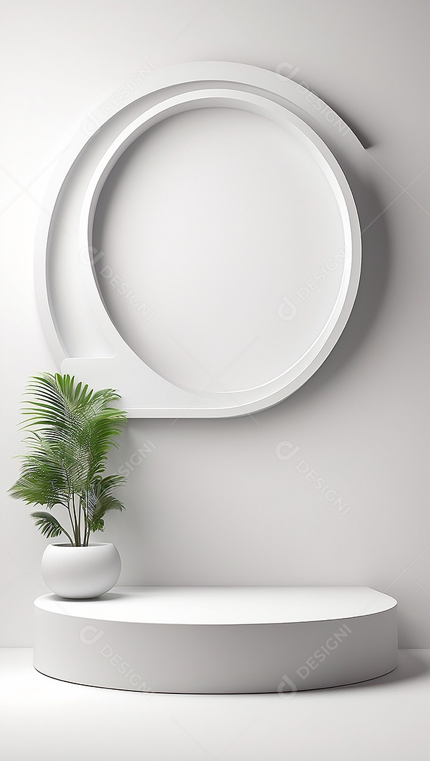 Pódio de exibição de produto branco simples difusão
