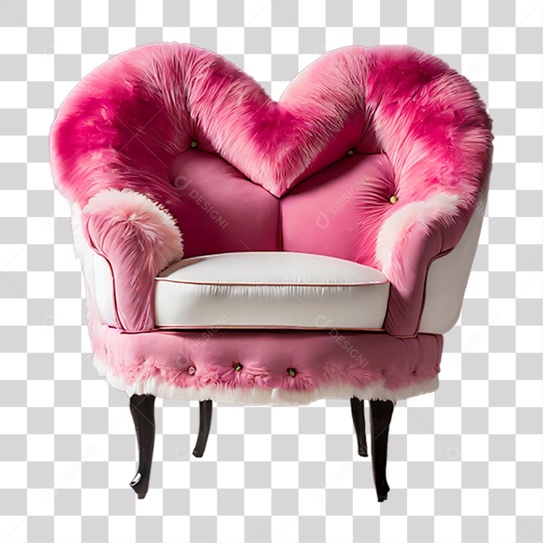 Cadeira Poltrona Rosa PNG Transparente