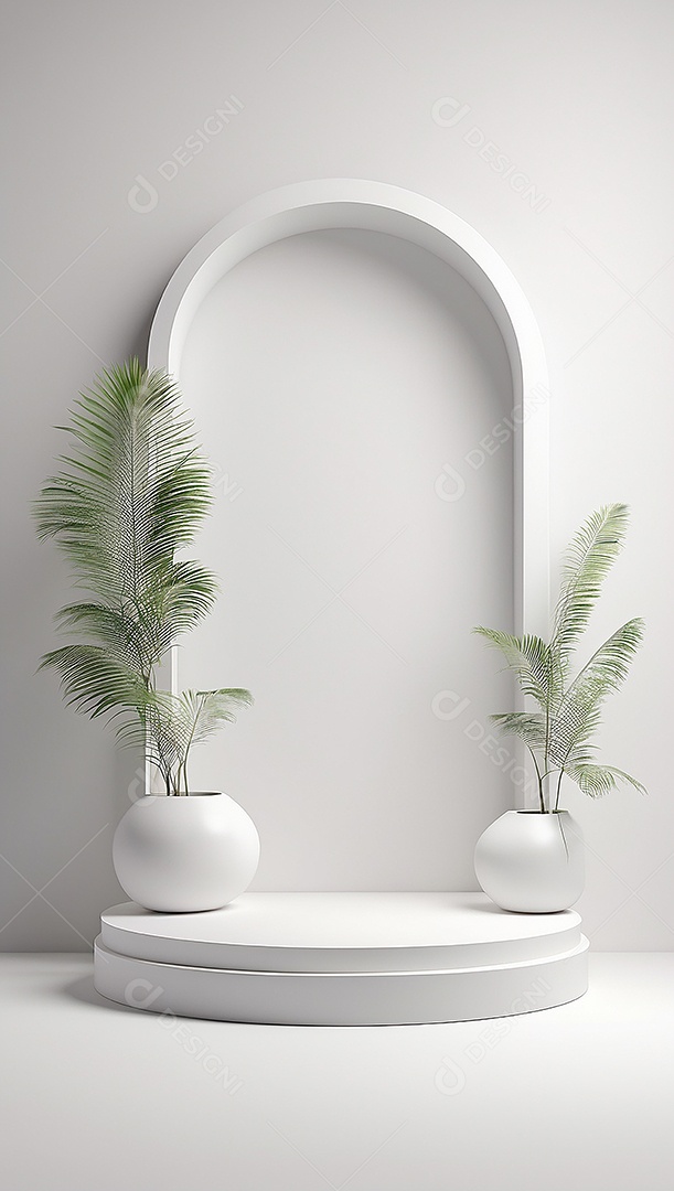 Pódio de exibição de produto branco simples difusão