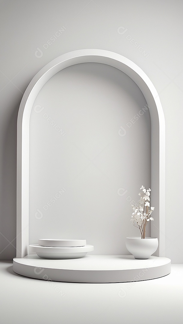 Pódio de exibição de produto branco simples difusão