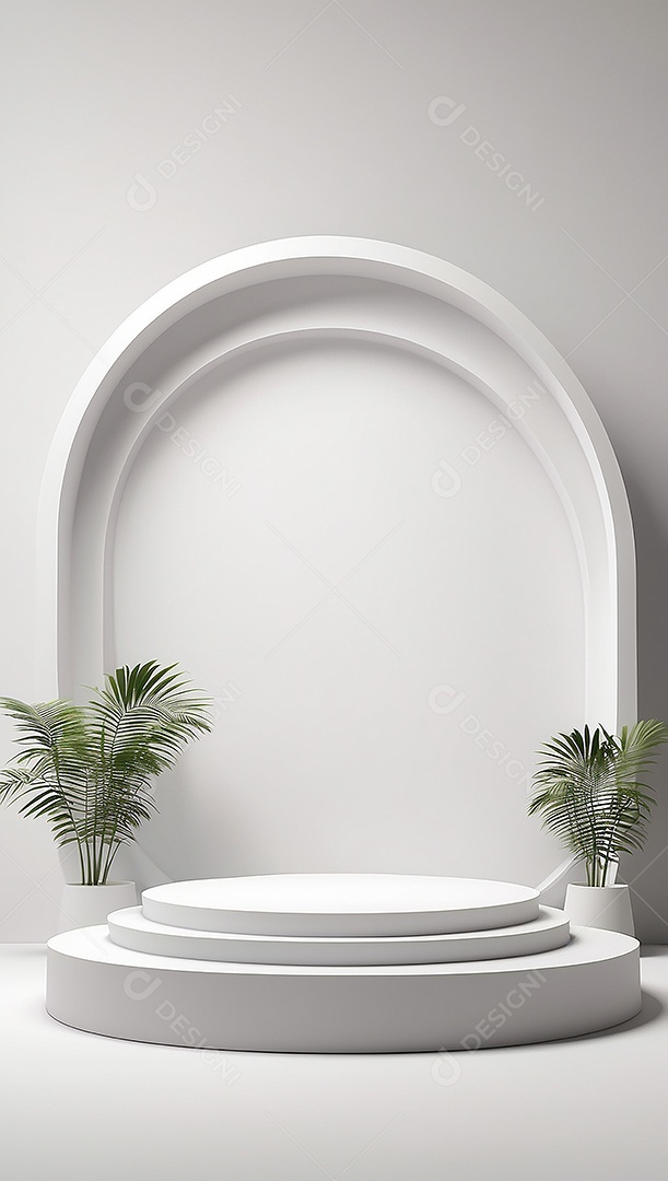Pódio de exibição de produto branco simples difusão