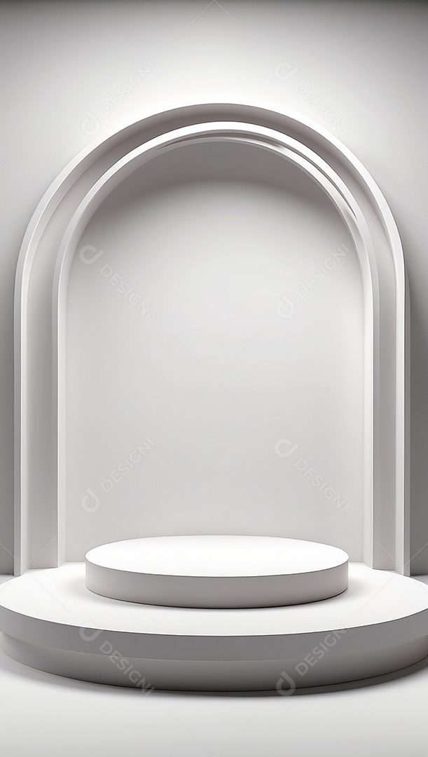 Pódio de exibição de produto branco simples difusão