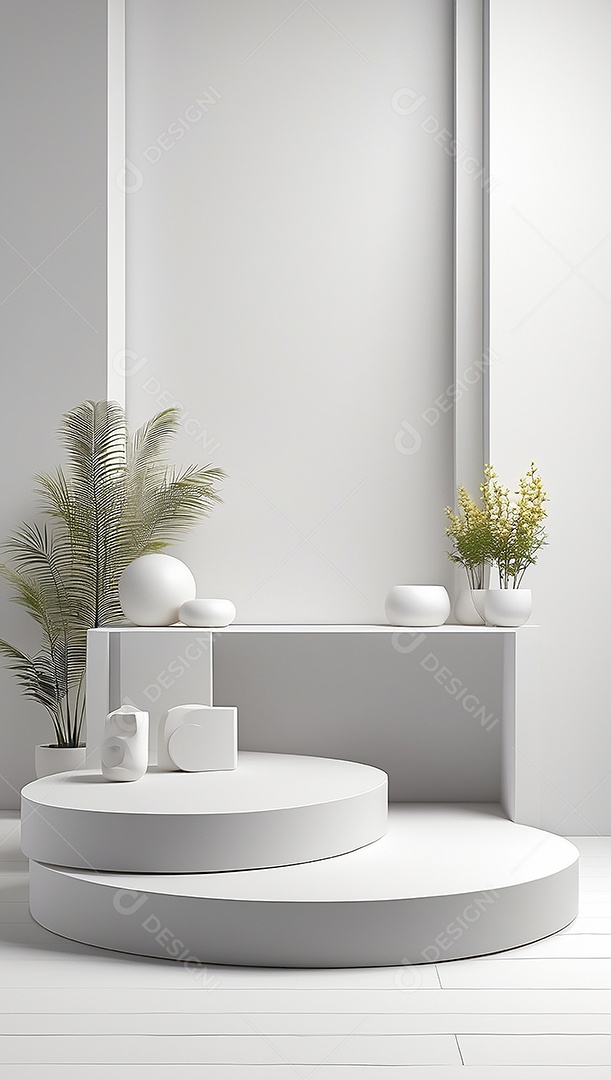Pódio de exibição de produto branco simples difusão
