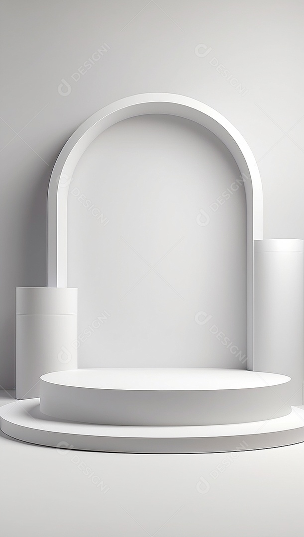 Pódio de exibição de produto branco simples difusão