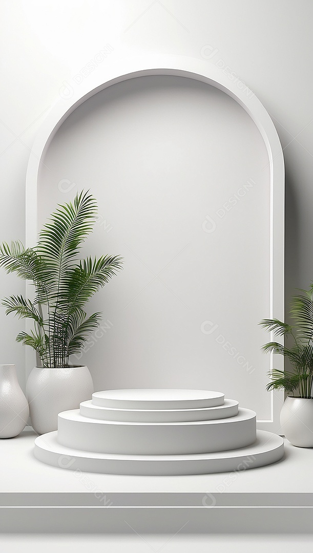 Pódio de exibição de produto branco simples difusão