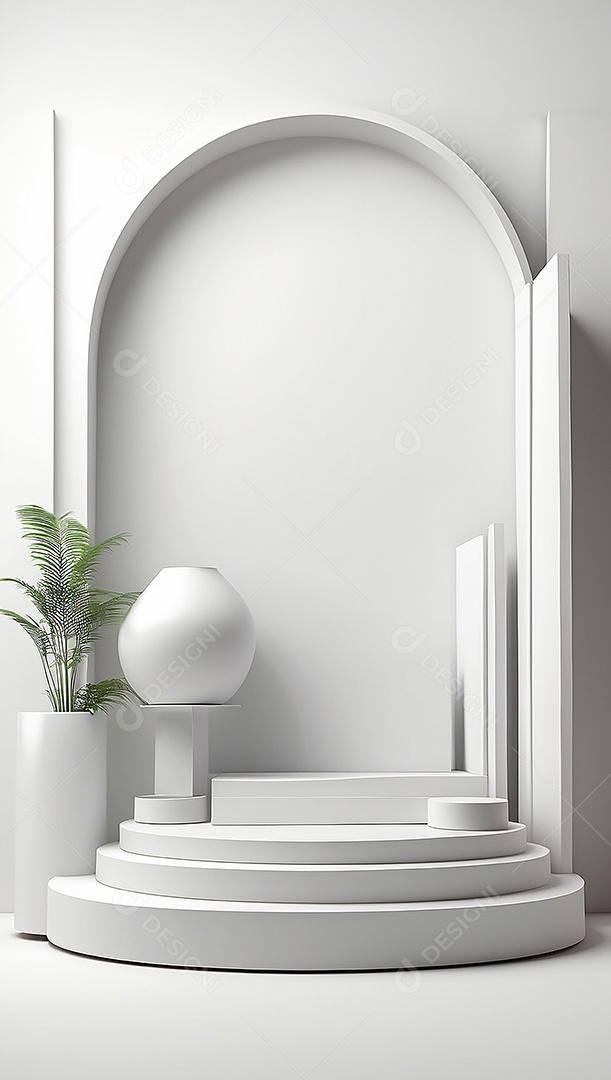 Pódio de exibição de produto branco simples difusão